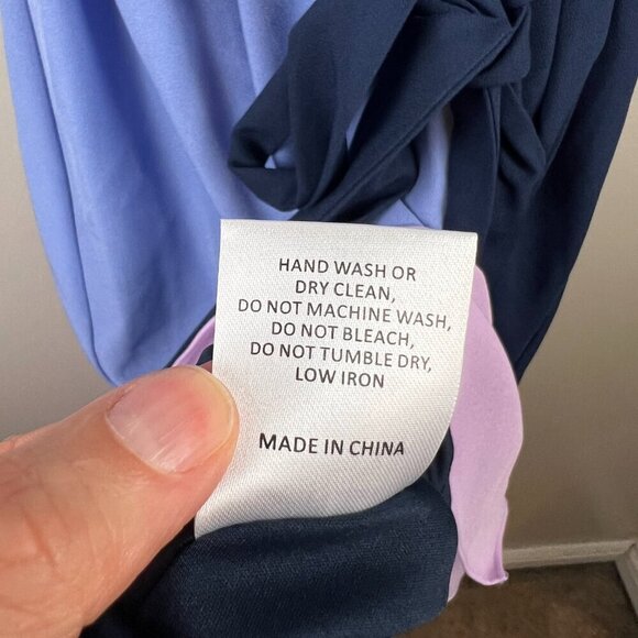 Hutch Colorblock Wrap Midi Dress Size XS Blue Wedding Guest Church Work Event - Picture 12 of 12